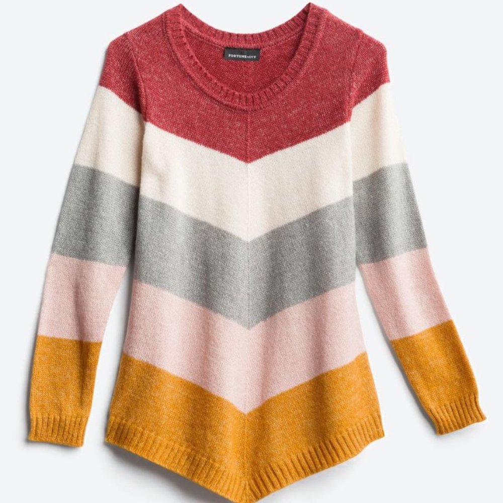 FORTUNE + IVY Rainer Chevron Color Block Pullover - Picture 5 of 5